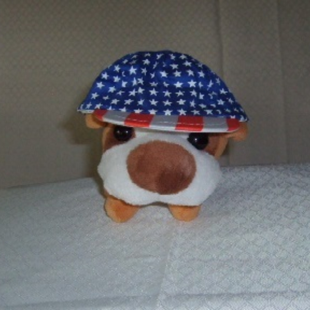 Cute Dog Hats Lot of 2 Patriotic Red/White/Blue - Picture 3 of 5